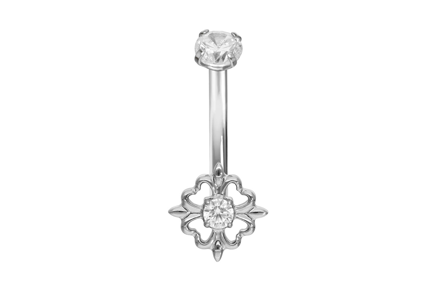 Titan Bananabell Piercing mit Innengewinde KLEEBLATT